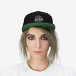 Load image into Gallery viewer, Person wearing Saltbox Brewing Company unisex flat bill hat in black and green