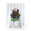 Load image into Gallery viewer, Haskap 'Bearie' Shower Curtain on bathtub