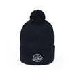 Load image into Gallery viewer, Black Saltbox pom pom beanie standing