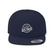 Load image into Gallery viewer, Saltbox Brewing Company unisex flat bill hat in true navy and green