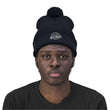 Load image into Gallery viewer, Man with black Saltbox pom pom beanie on head