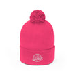 Load image into Gallery viewer, Neon pink Saltbox pom pom beanie standing