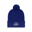 Load image into Gallery viewer, True royal Saltbox pom pom beanie laying down