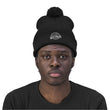 Load image into Gallery viewer, Man with black Saltbox pom pom beanie on head